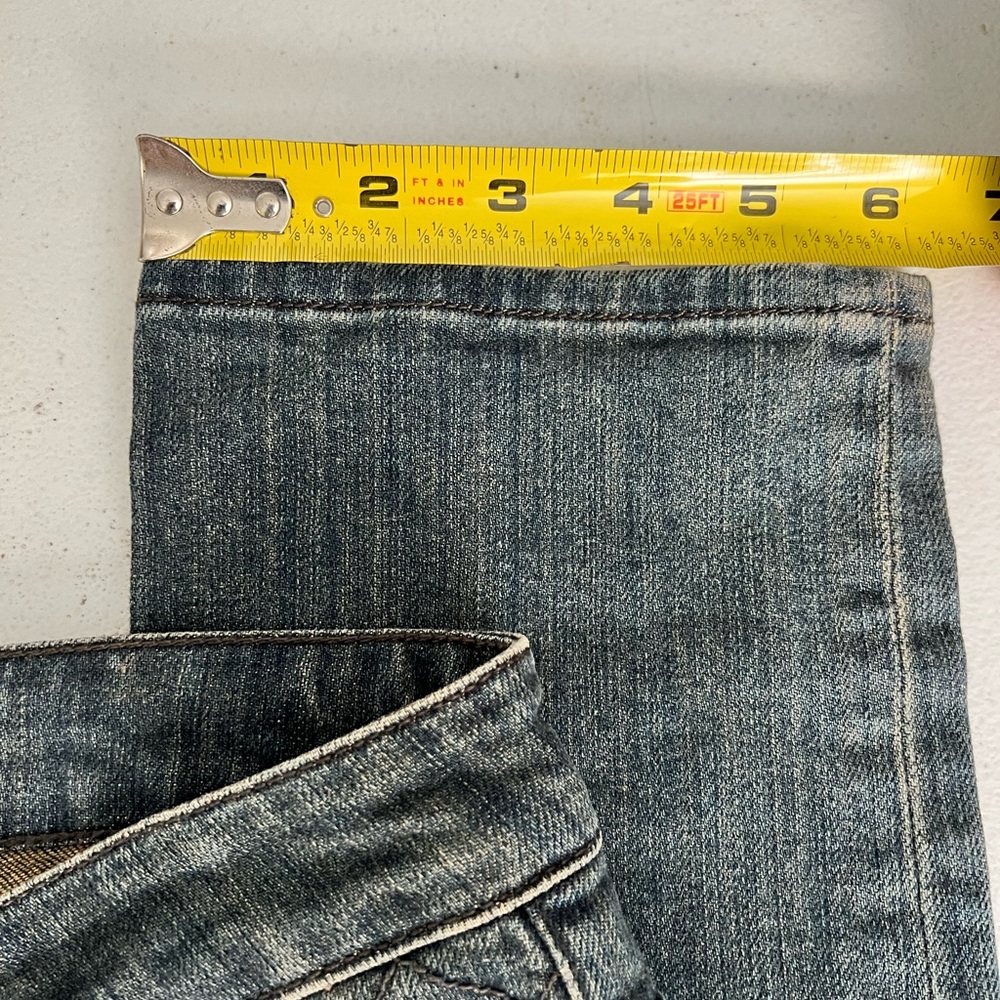 Wrap London Funky Denim Jeans with Light Tan at Top, Size 6 - Picture 7 of 16